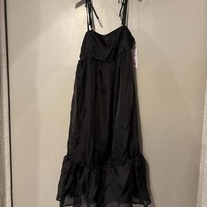 Women's Organza Midi Babydoll Dress Wild Fable Black size small sexy